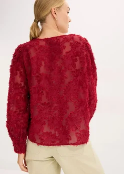 Damen bonprix Blusen & Tuniken|Bluse mit floralem Strukturmuster