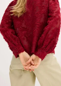 Damen bonprix Blusen & Tuniken|Bluse mit floralem Strukturmuster