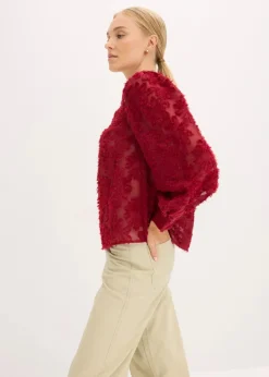 Damen bonprix Blusen & Tuniken|Bluse mit floralem Strukturmuster