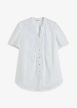 Damen bonprix Blusen & Tuniken|Bluse mit Lochstickerei