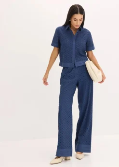 Discount Bluse mit Lochstickerei Damen Blusen & Tuniken|Bekleidung·Jacken & Mäntel