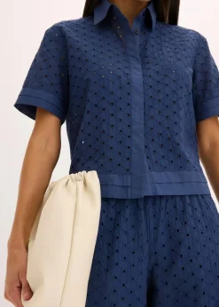 Discount Bluse mit Lochstickerei Damen Blusen & Tuniken|Bekleidung·Jacken & Mäntel