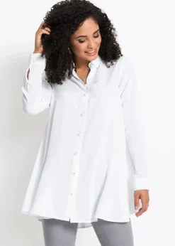 Bluse mit Perlenknopfleiste Damen Nachhaltigere Materialien|Blusen & Tuniken