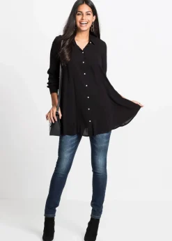 Hot Bluse mit Perlenknopfleiste Damen Bekleidung·Jacken & Mäntel|Blusen & Tuniken