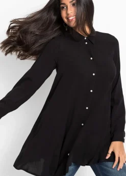 Hot Bluse mit Perlenknopfleiste Damen Bekleidung·Jacken & Mäntel|Blusen & Tuniken