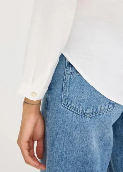 Damen bonprix Blusen & Tuniken|Bekleidung·Jacken & Mäntel|Bluse mit Wickel-Detail aus strukturiertem Material