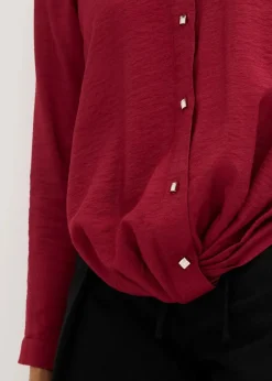 Discount Bluse mit Wickel-Detail aus strukturiertem Material Damen Bekleidung·Jacken & Mäntel|Blusen & Tuniken