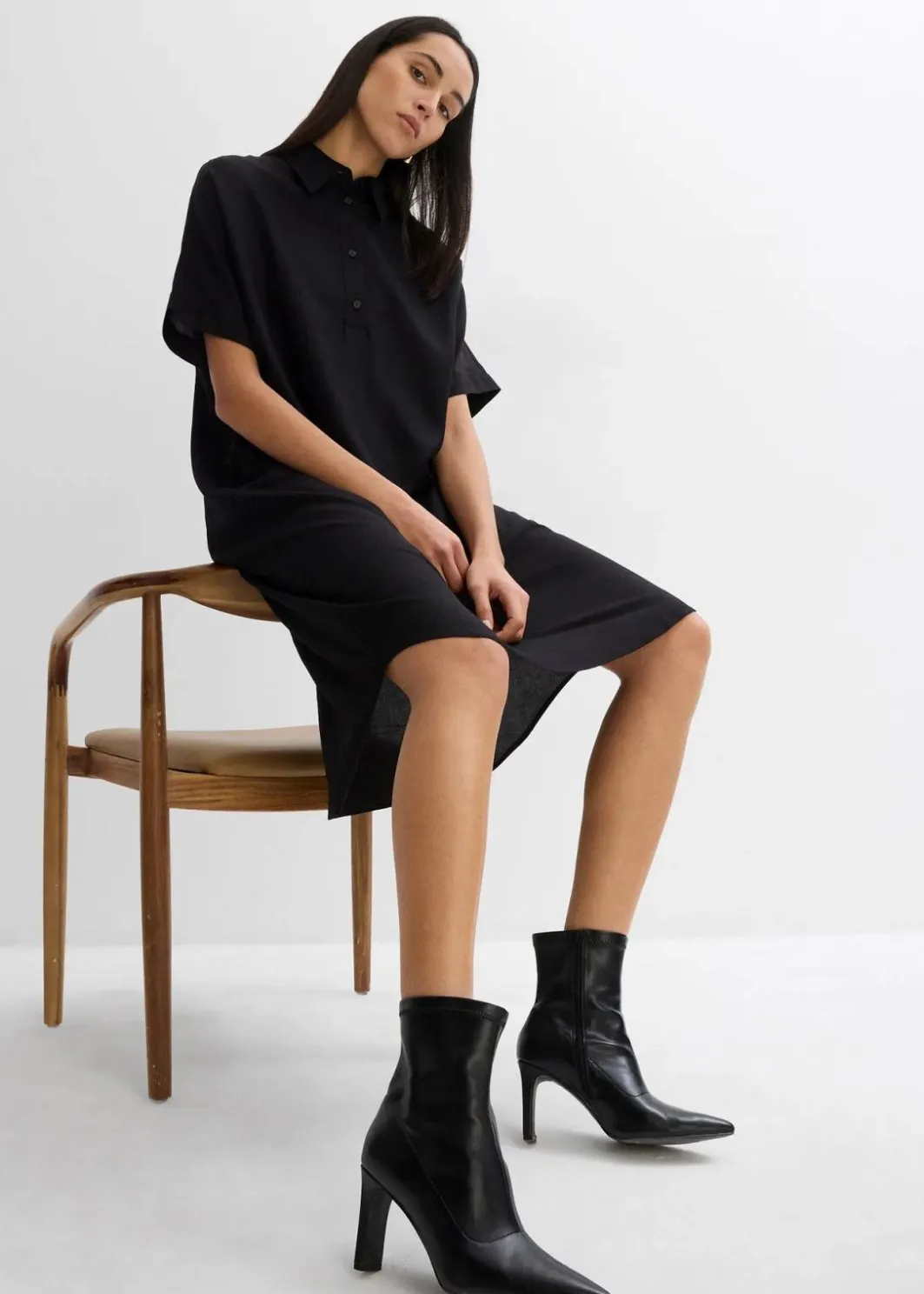 Best Blusenkleid aus feiner Viskose Damen Kleider|Bekleidung·Pullover & Strickjacken