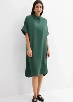 Online Blusenkleid aus feiner Viskose Damen Bekleidung·Pullover & Strickjacken|Kleider