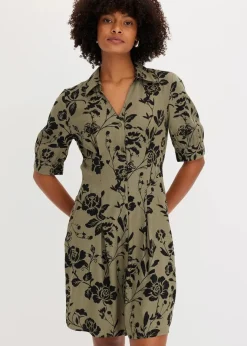 Sale Blusenkleid aus fließender Viskose Damen Kleider|Kurzgrößen
