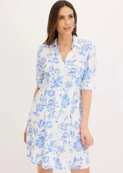 Discount Blusenkleid aus fließender Viskose Damen Kleider|Kurzgrößen
