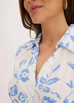 Discount Blusenkleid aus fließender Viskose Damen Kleider|Kurzgrößen
