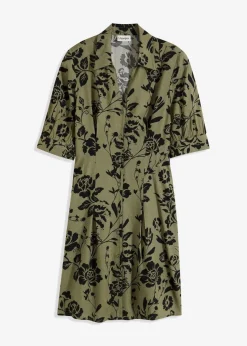 Damen bonprix Kleider|Kurzgrößen|Blusenkleid aus fließender Viskose