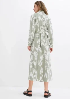 Damen bonprix Kleider|Bekleidung·Pullover & Strickjacken|Blusenkleid aus fließender Viskose
