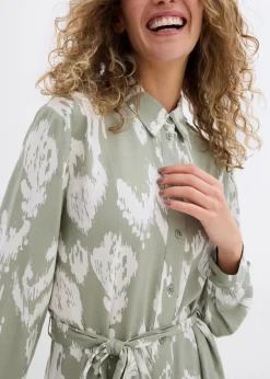 Damen bonprix Kleider|Bekleidung·Pullover & Strickjacken|Blusenkleid aus fließender Viskose