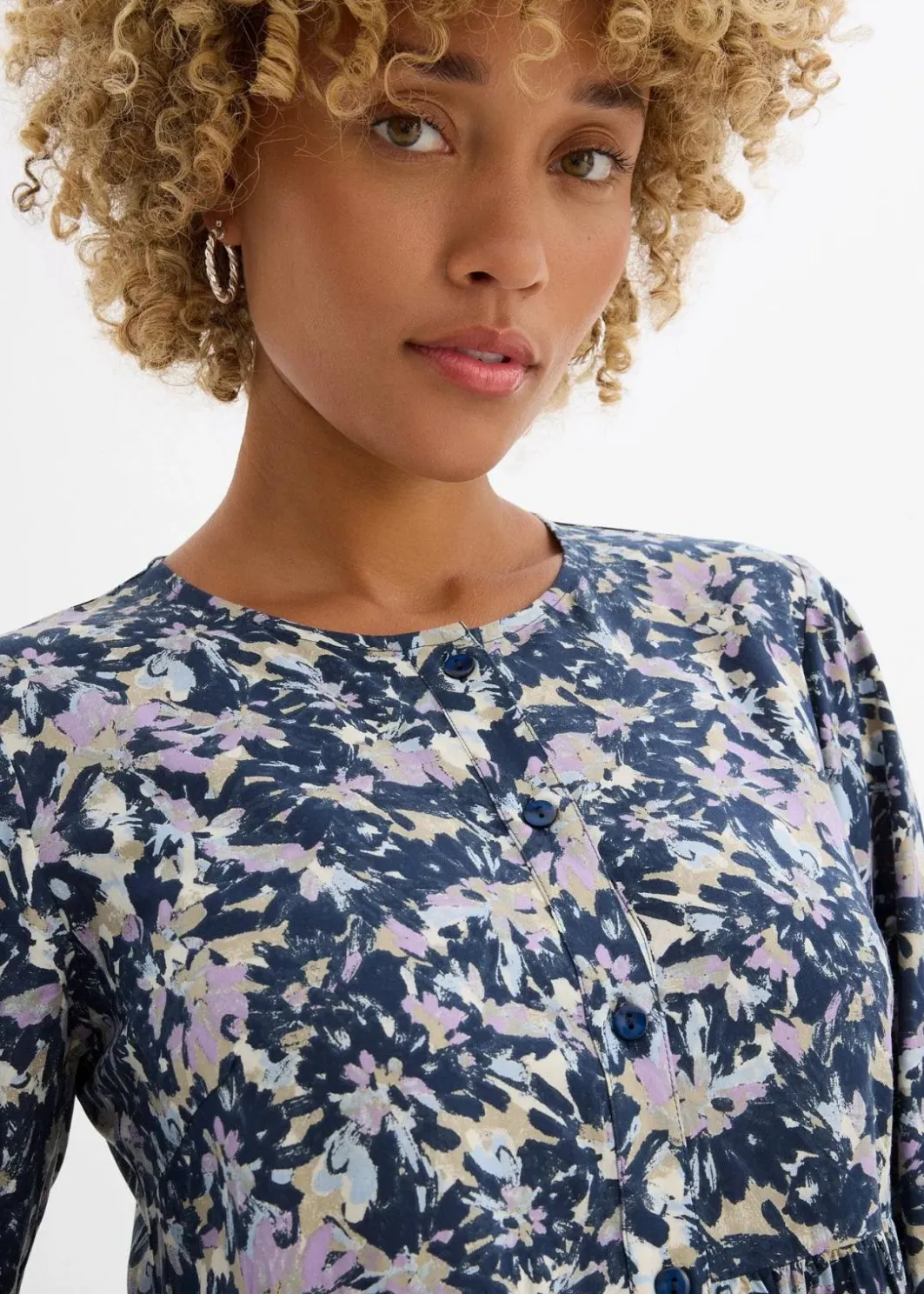 Damen bonprix Kleider|Nachhaltigere Materialien|Blusenkleid aus fließender Viskose