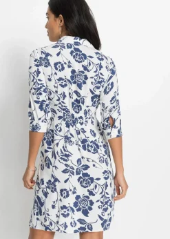 Damen bonprix Kleider|Kurzgrößen|Blusenkleid aus fließender Viskose