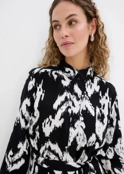 Damen bonprix Bekleidung·Pullover & Strickjacken|Kleider|Blusenkleid aus fließender Viskose