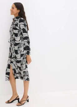 Discount Blusenkleid aus leichtem Leinen-Mix Damen Bekleidung·Pullover & Strickjacken|Kleider