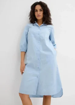 Damen bonprix Nachhaltigere Materialien|Kleider|Blusenkleid aus leichter Baumwolle
