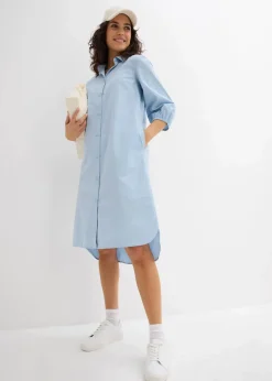 Damen bonprix Nachhaltigere Materialien|Kleider|Blusenkleid aus leichter Baumwolle