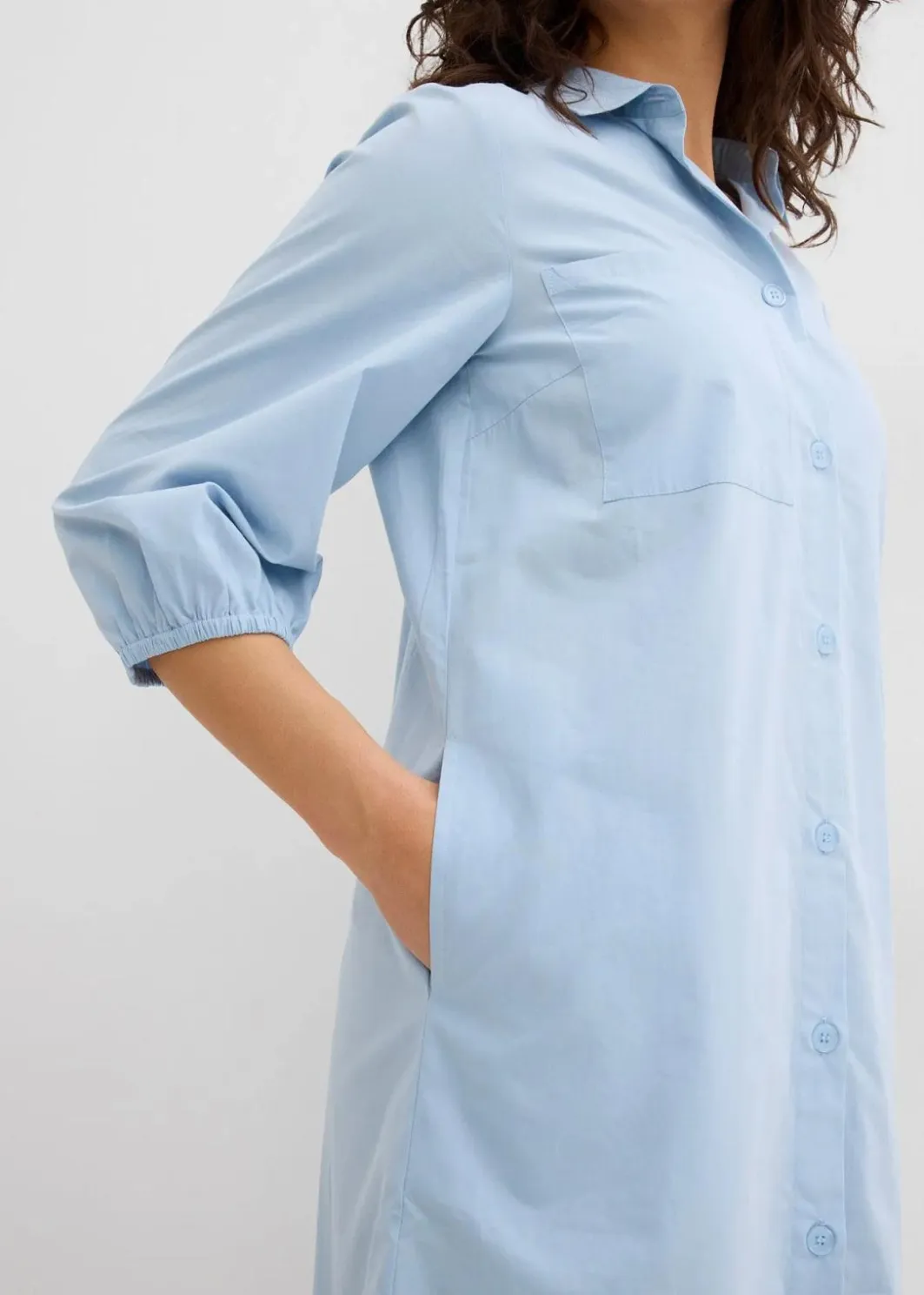 Damen bonprix Nachhaltigere Materialien|Kleider|Blusenkleid aus leichter Baumwolle