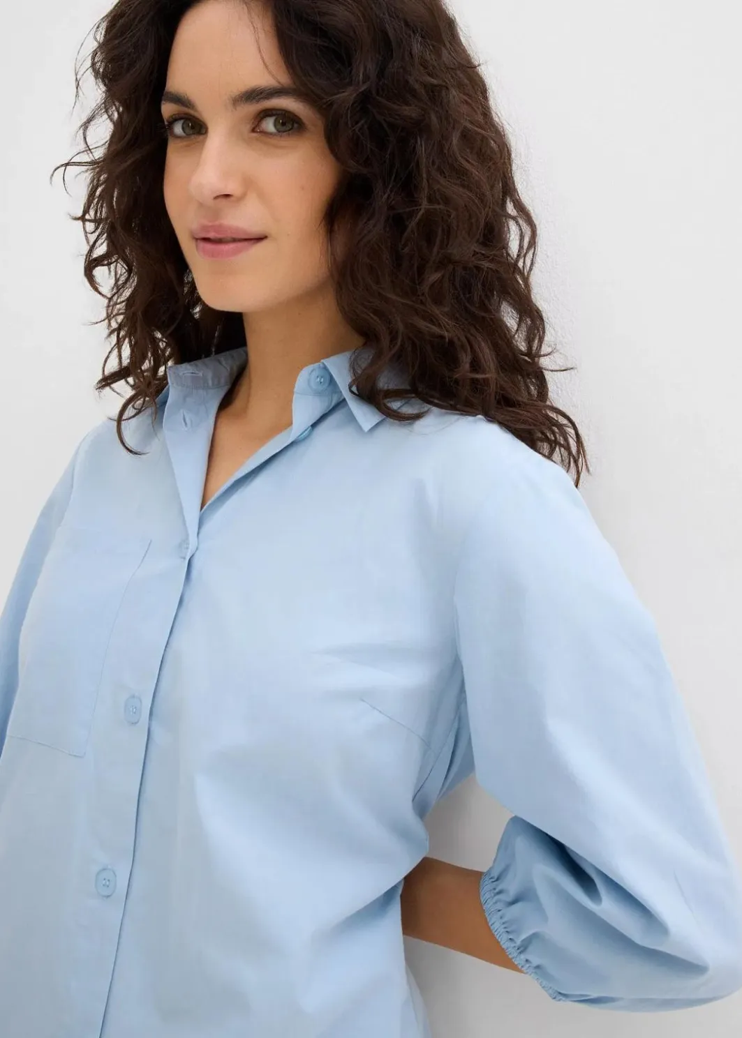 Damen bonprix Nachhaltigere Materialien|Kleider|Blusenkleid aus leichter Baumwolle