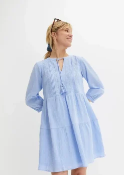 New Blusenkleid aus reiner Baumwolle Damen Kleider|Bekleidung·Pullover & Strickjacken