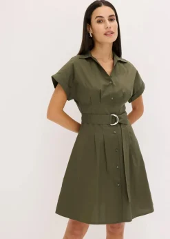 Blusenkleid aus reiner Baumwolle Damen Kleider|Bekleidung·Pullover & Strickjacken