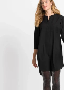 Hot Blusenkleid mit kurzer Knopfleiste Damen Bekleidung·Pullover & Strickjacken|Nachhaltigere Materialien