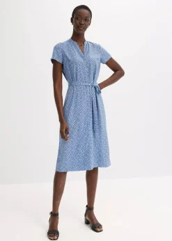 Outlet Blusenkleid mit Pünktchen Damen Kleider|Bekleidung·Pullover & Strickjacken