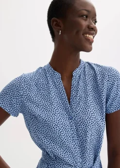Outlet Blusenkleid mit Pünktchen Damen Kleider|Bekleidung·Pullover & Strickjacken