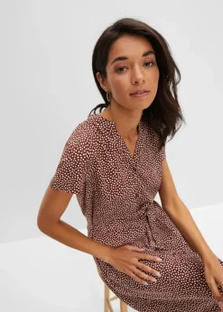 Outlet Blusenkleid mit Pünktchen Damen Bekleidung·Pullover & Strickjacken|Kleider
