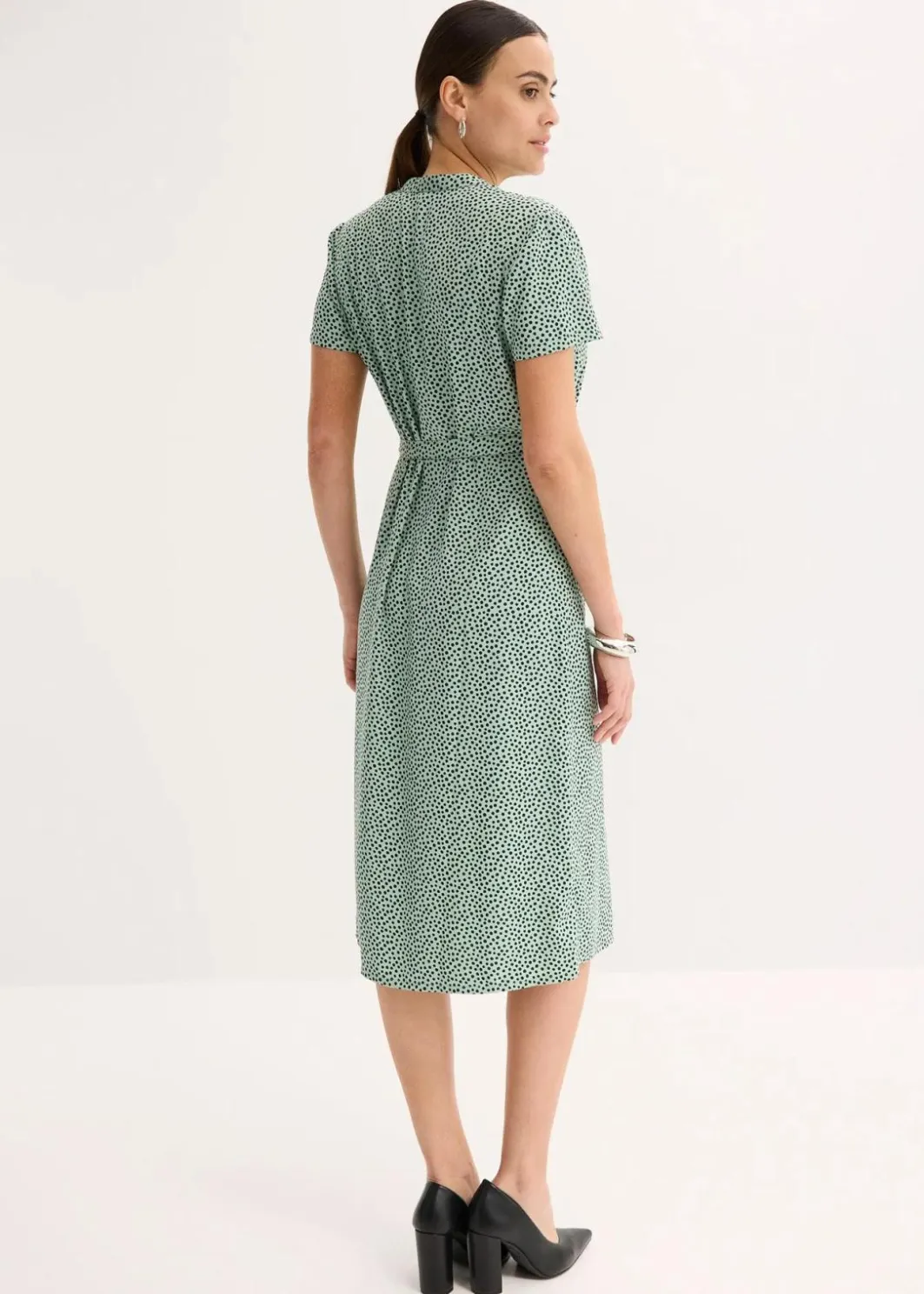 Clearance Blusenkleid mit Pünktchen Damen Kleider|Bekleidung·Pullover & Strickjacken