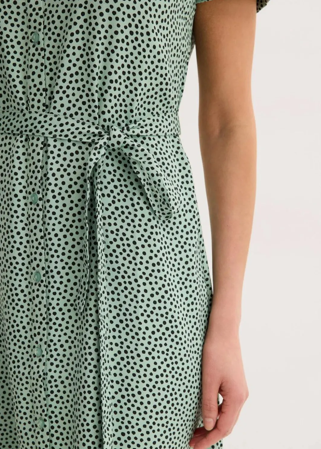 Clearance Blusenkleid mit Pünktchen Damen Kleider|Bekleidung·Pullover & Strickjacken