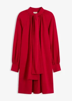 Damen bonprix Kleider|Nachhaltigere Materialien|Blusenkleid mit Schluppenkragen