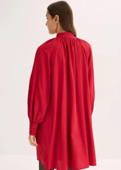 Damen bonprix Kleider|Nachhaltigere Materialien|Blusenkleid mit Schluppenkragen