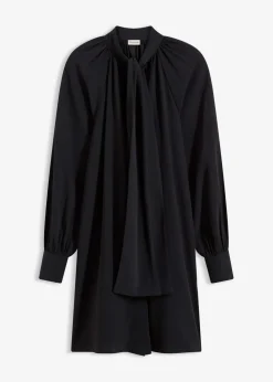 Damen bonprix Bekleidung·Pullover & Strickjacken|Nachhaltigere Materialien|Blusenkleid mit Schluppenkragen