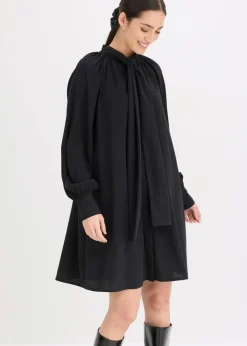 Damen bonprix Bekleidung·Pullover & Strickjacken|Nachhaltigere Materialien|Blusenkleid mit Schluppenkragen