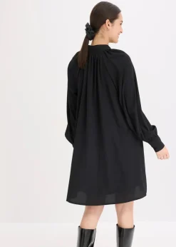 Damen bonprix Bekleidung·Pullover & Strickjacken|Nachhaltigere Materialien|Blusenkleid mit Schluppenkragen