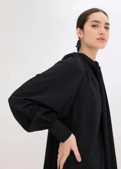 Damen bonprix Bekleidung·Pullover & Strickjacken|Nachhaltigere Materialien|Blusenkleid mit Schluppenkragen