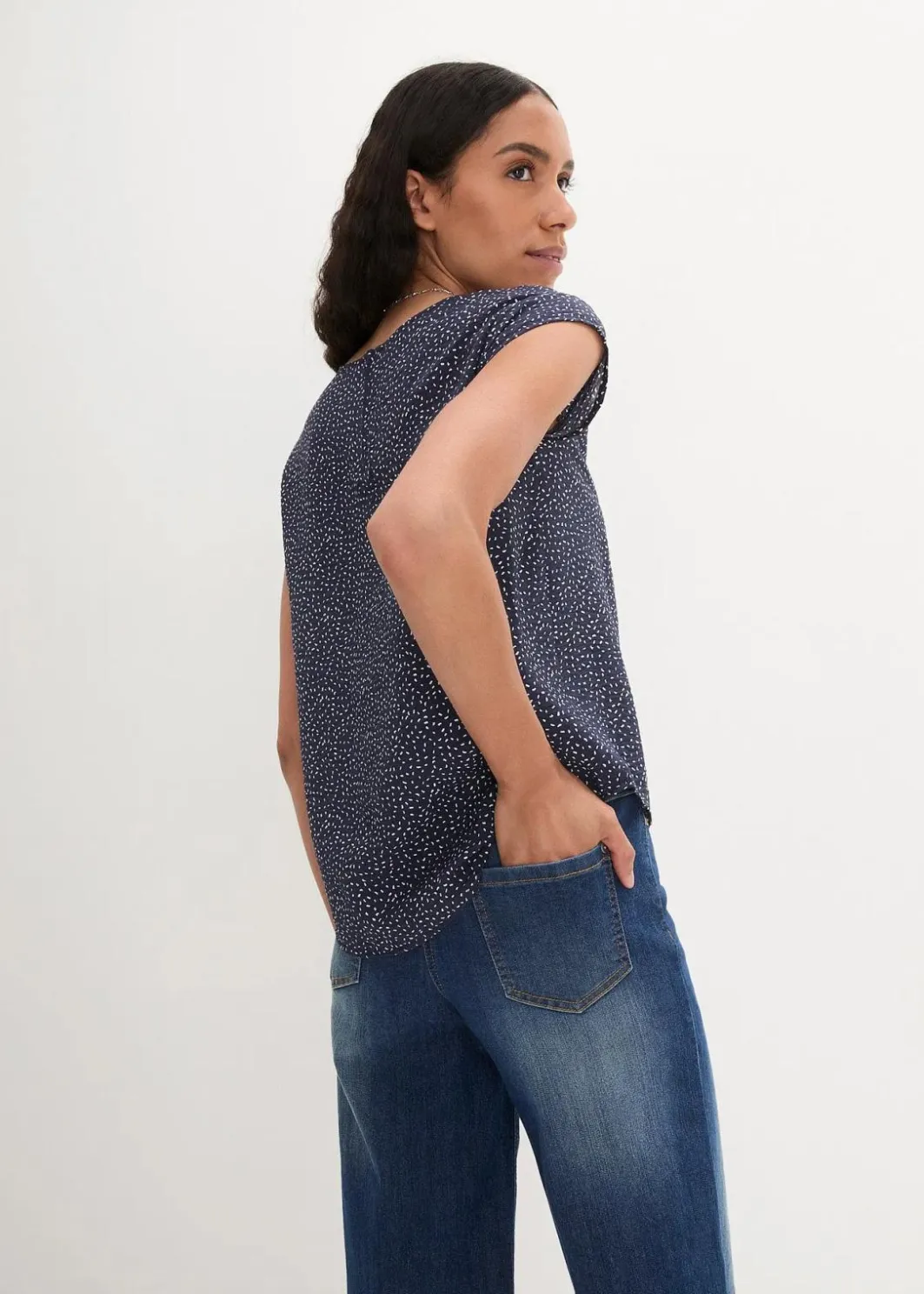 Damen bonprix Nachhaltigere Materialien|Blusen & Tuniken|Blusenshirt aus softem Viskose-Mix