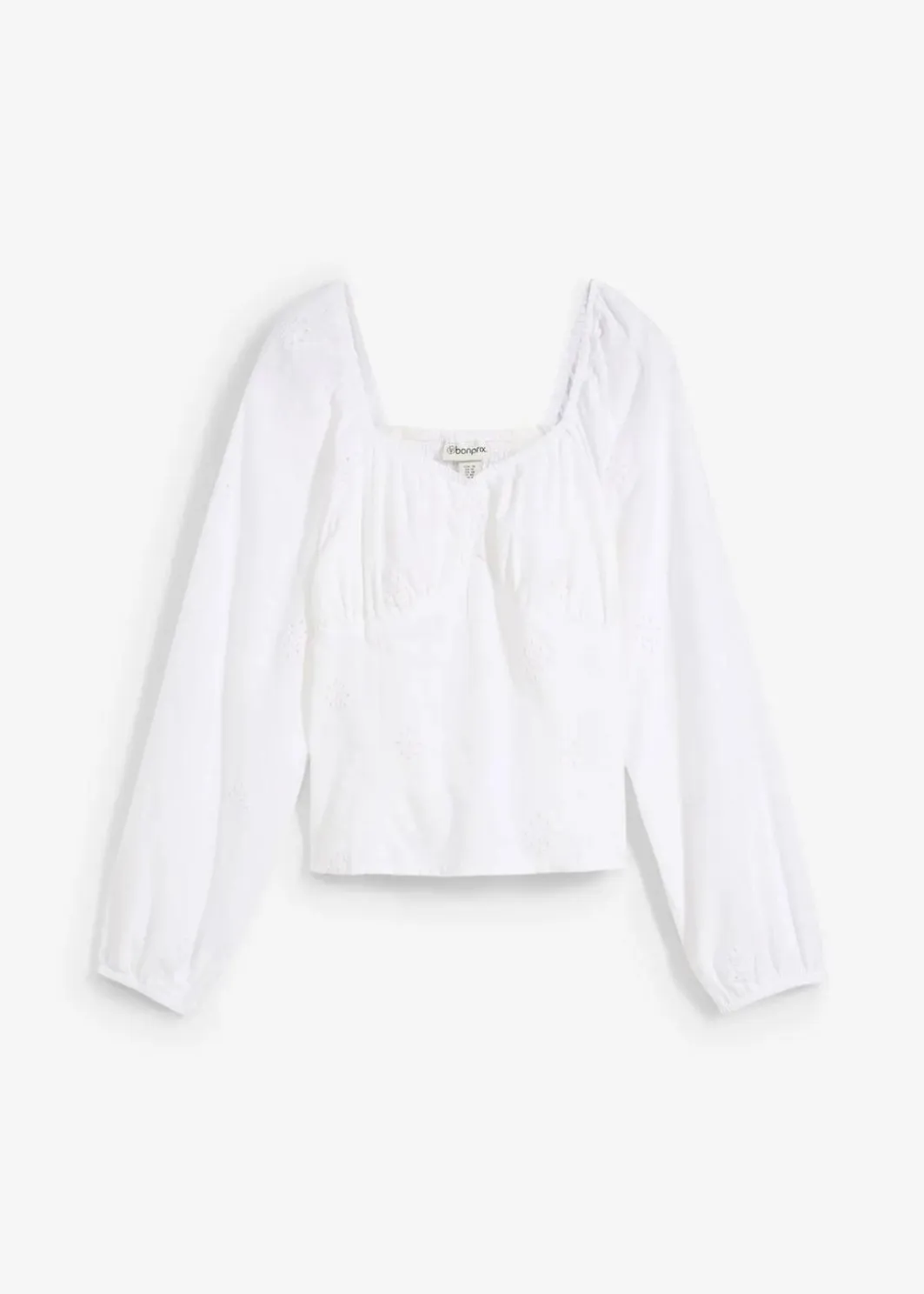 Sale Blusenshirt mit Lochstickerei aus reiner Baumwolle Damen Blusen & Tuniken