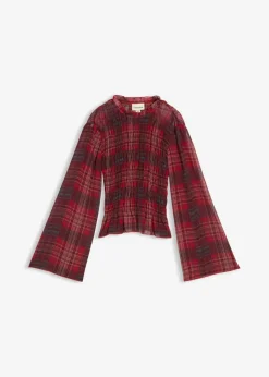 Damen bonprix Blusen & Tuniken|Blusenshirt mit Smokeinsatz