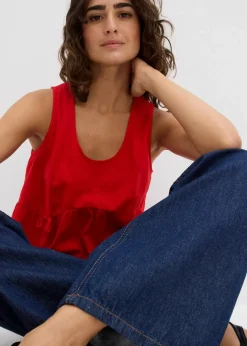 Hot Blusentop aus luftigem Leinen-Mix Damen Bekleidung·Jacken & Mäntel|Blusen & Tuniken