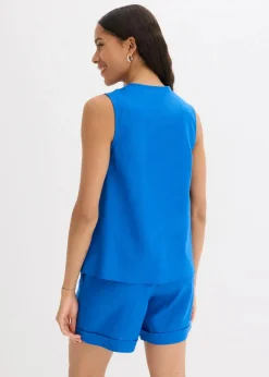 Damen bonprix Shirts & Tops|Blusen & Tuniken|Blusentop aus luftigem Leinen-Mix