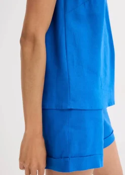 Damen bonprix Shirts & Tops|Blusen & Tuniken|Blusentop aus luftigem Leinen-Mix