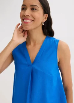 Damen bonprix Shirts & Tops|Blusen & Tuniken|Blusentop aus luftigem Leinen-Mix