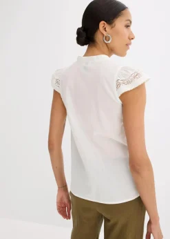 Damen bonprix Blusen & Tuniken|Shirts & Tops|Blusentop aus reiner Baumwolle