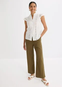 Damen bonprix Blusen & Tuniken|Shirts & Tops|Blusentop aus reiner Baumwolle